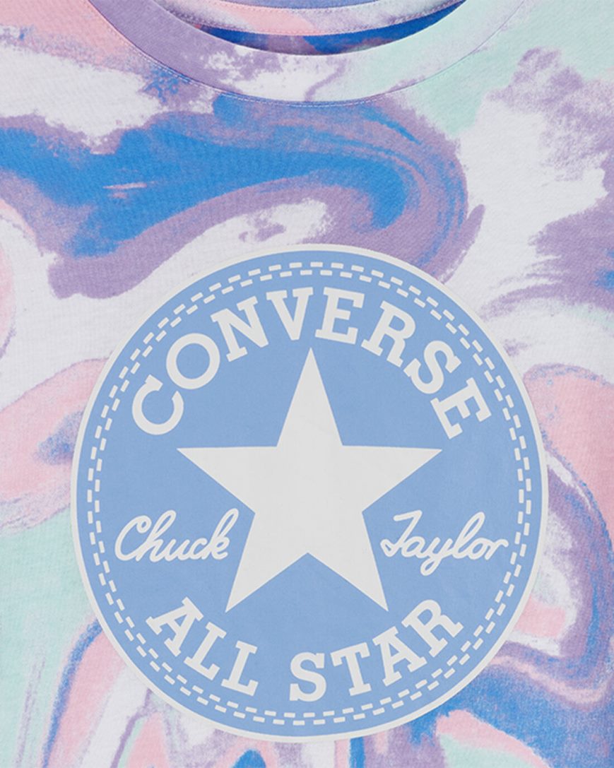 T-Shirts Fete Converse Dye Printed Chuck Taylor Patch Boxy Albastru Regal | RO DUJSN204